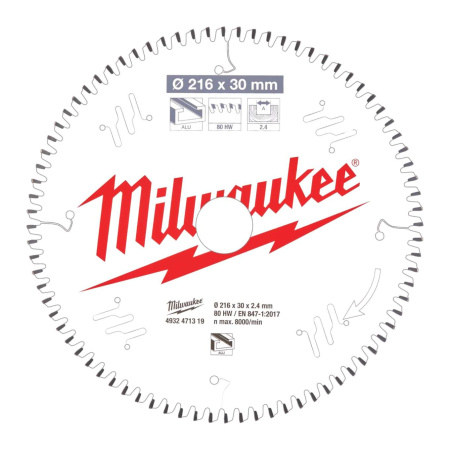MILWAUKEE PYÖRÖSAHANT. MS A216X30X2,4X80