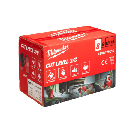 MILWAUKEE KÄSINEET CUT C - M/8 - 144P