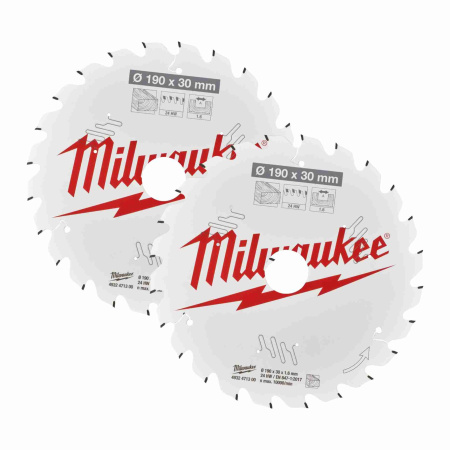 MILWAUKEE SAHANTERÄ W190X24T+24T 2P