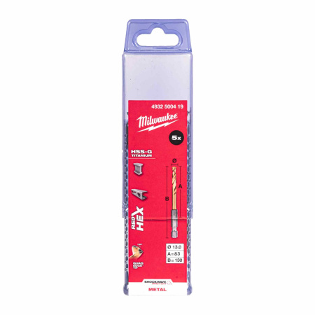 MILWAUKEE METALLIPORA HSSG TIN 13,0MM 5P