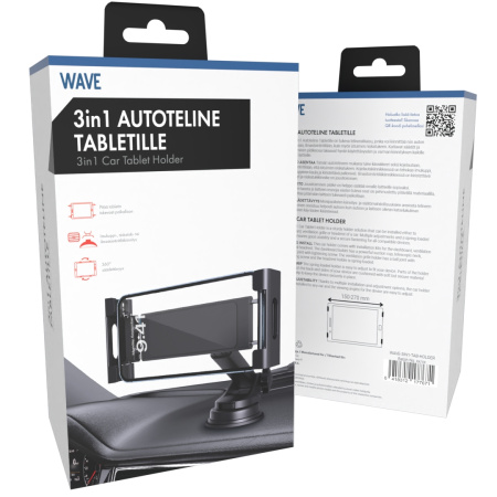 WAVE 3IN1 AUTOTELINE TABLETILLE, MUSTA