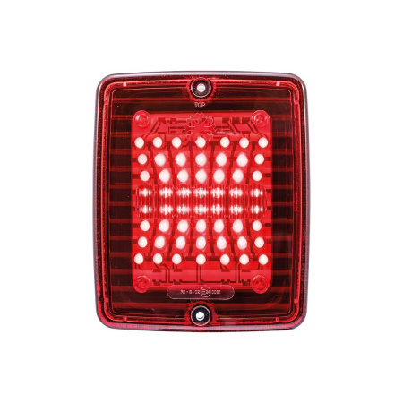 IZELED  LED-TAKA-/JARRUVALO 24V , PUNAINEN LASI 130X110X45  /2/
