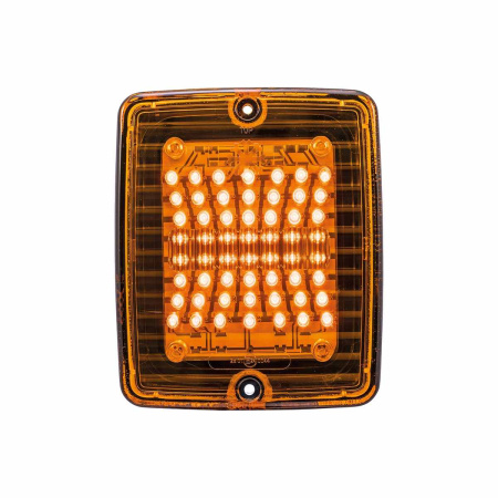 IZELED  LED-VILKKUVALO, ORANSSI LASI.  24V 130X110X45  /6/