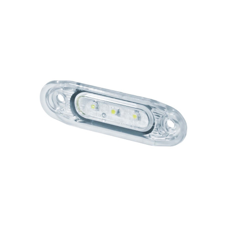 SLD LED-ÄÄRIVALO VALK. KIRKAS LASI, 3-LED. 12/24V, 5M JOHTO. 