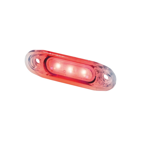 SLD LED-ÄÄRIVALO PUNAINEN, KIRKKAALLA LASILLA 3-LED. 12/24V, 5M JOHTO. 