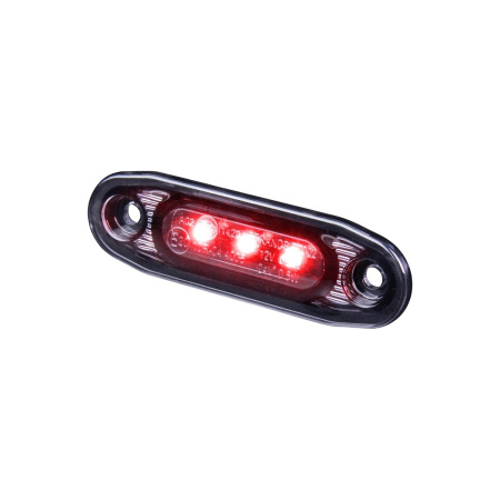 SLD DARK KNIGHT ULTRA SLIM LYHYT ÄÄRIVALO KIRKAS/SAVULINS, PUNAINEN LED 79X15X25