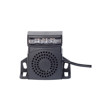 PERUUTUSHÄLYTIN KELTAISELLA LED-VAROITUSVALOLLA! 9-80V, 92-107DB, IP67, ECE-R10