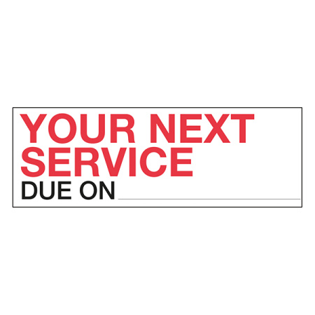 HACO HUOLTOTARRA "YOUR NEXT SERVICE DUE ON" RATCLIFF