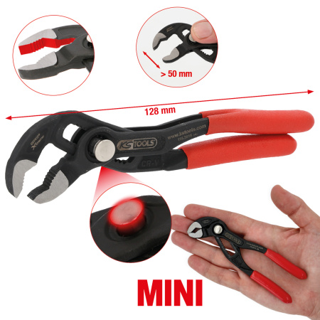 KS TOOLS SIIRTOLEUKAPIHDIT MINI, 128MM, LEUKOJEN MAKSIMIAUKAISU 50MM