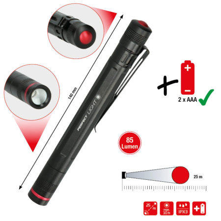 KS TOOLS PERFECTLIGHT TASKULAMPPU 85 LUMEN,  IPX3, 2XAA