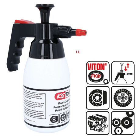 KS TOOLS PAINEPUMPPUSUMUTIN ASETONI-VAPAILLE JARRUNPUHDISTUSAINEILLE, 1L 