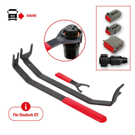 KS TOOLS DEUTSCH LIITTIMIEN IRROITUSTYÖKALUSARJA KNORR EBS MODULAATTOREIHIN 3-OS, 2-, 4-, 6- JA 12-NAP. DEUTSCH DT PISTOKKEISIIN