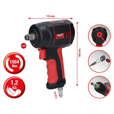 KS TOOLS MINIDEVIL ISKEVÄ MUTTERIVÄÄNNIN 1/2", 1084NM 