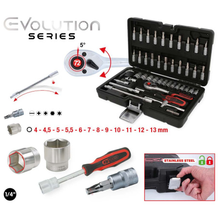 KS TOOLS 1/4" HYLSYAVAINSARJA, 48-OS. 