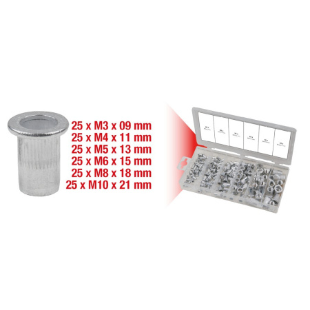 KS TOOLS NIITTIMUTTERILAJITELMA, ALUMIINI, M3X9MM-M10X21MM, 150-OS