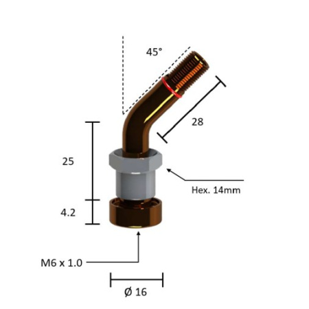 SCHRADER VENTTIILISARJA PIT 56MM,45-AST VENTIILIREIKÄ 9,7MM PELTIVANNE