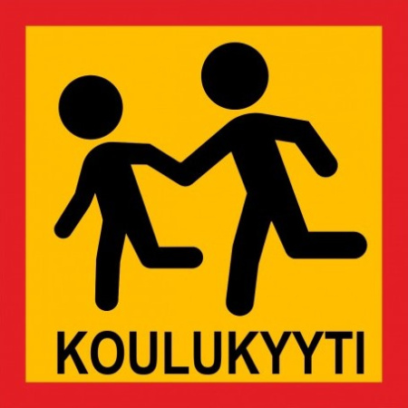MUOVIKILPI "KOULUKYYTI" 400X400MM HEIJASTAVA