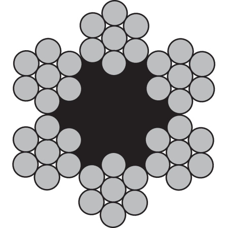 METRITAVARA TERÄSVAIJERI KUITUSYDÄMELLÄ 8MM, EN 12385-4, HINTA/1M