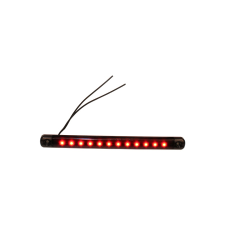 LED-ÄÄRIVALO SLIM"BLACK" PUNAINEN 238X21X10,4MM, RUUVIVÄLI 213,4MM
