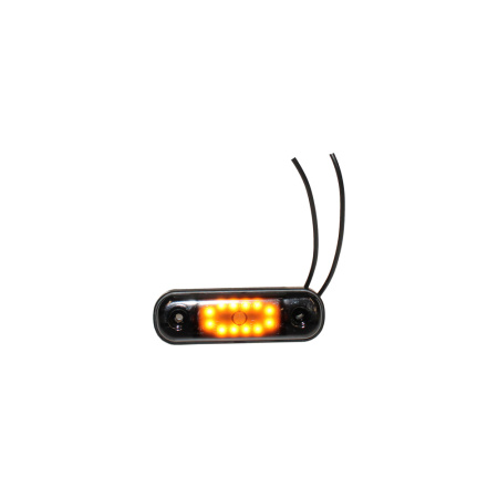 LED-ÄÄRIVALO SLIM"BLACK" 12-LED KELTAINEN 84X24X10,4MM, RUUVIVÄLI 61MM