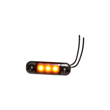 LED-ÄÄRIVALO SLIM"BLACK" 3-LED KELTAINEN 84X24X10,4MM, RUUVIVÄLI 61MM