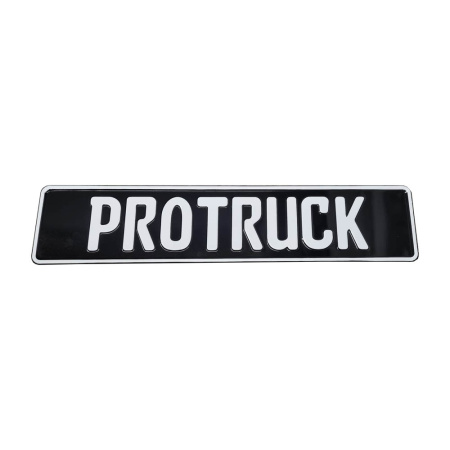 PROTRUCK ALUMIININEN "REKISTERIKILPI" MUSTA 520X110MM