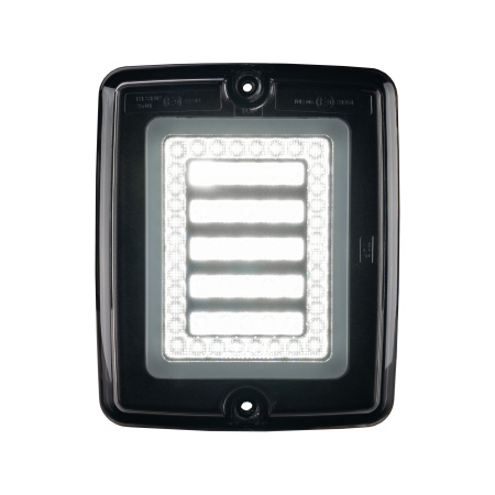 LEDSON BREEZE X1 LED-TAKAVALO SAVULASI, 2-TOIM. TAKA-/PERUUTUSVALO 10-48V 110X133X28MM ECE R148
