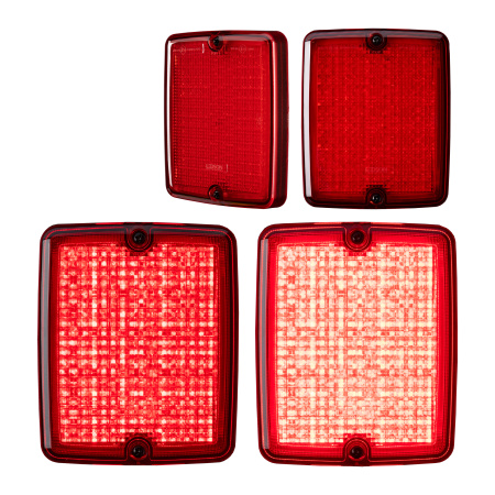 LEDSON BREEZE X2 RETRO LED-TAKAVALO PUN. LINSSI 2-TOIM. TAKA-/ JARRUVALO 10-48V 110X133X29MM ECE R148